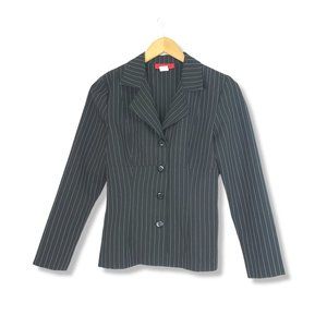 Alyn Paige Y2K Black Pinstripe 4 Button Blazer Size 5/6